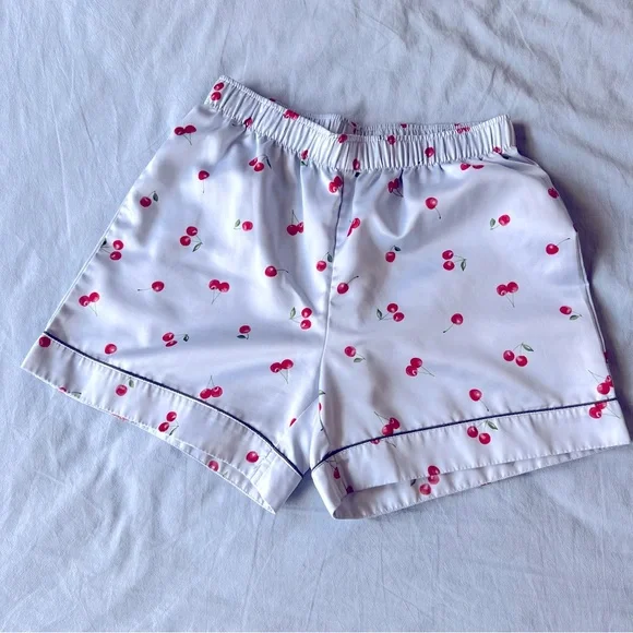 Uniqlo sister brand GU - lounge wear pajama set, light blue with cherries - Picture 7 of 7